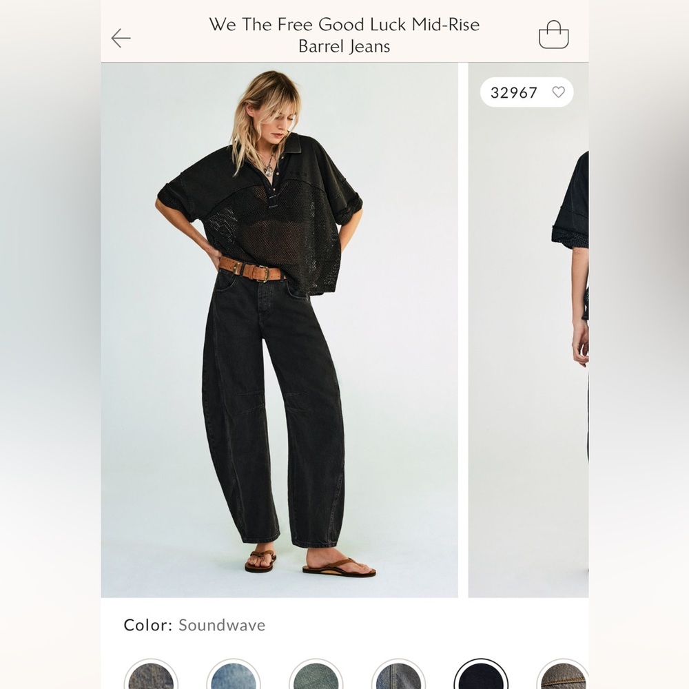 Free People We The Free Good Luck Mid-Rise
Barrel Jeans - Size 29 Regular - Picture 4 of 6